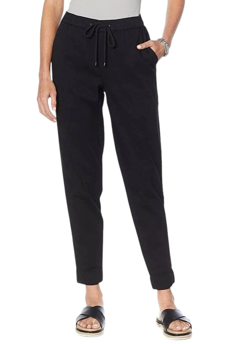Skinnygirl Women's Pull-On Knit Denim Jogger Black - Regular